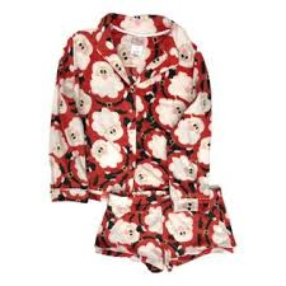 Secret Santa Plush Red Santa Claus 2pc Pajama Set